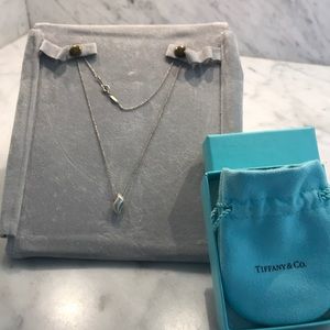Tiffany & Co Sterling Wave Pendant Necklace